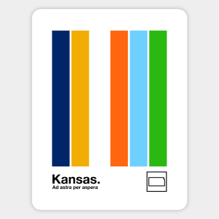 Kansas // Original Minimalist Artwork Poster Design Magnet